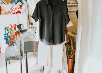 black and white button up shirt