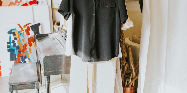 black and white button up shirt